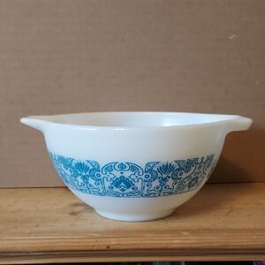 Pyrex Cinderella Bowl Horizon White and Blue Vintage Mixing Bowl